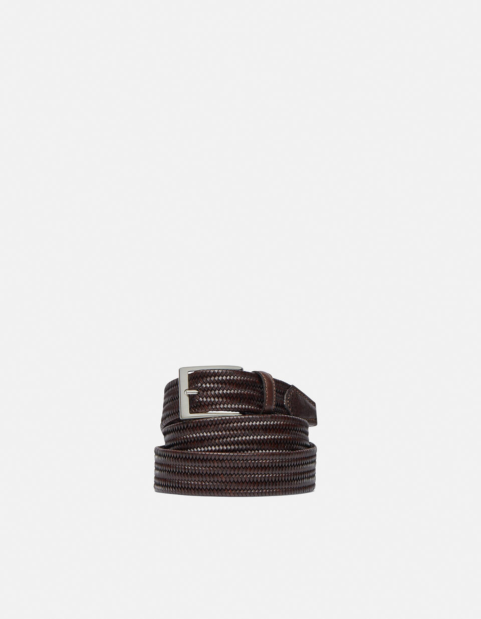 ELASTICISED BELT Dark brown  - Men Belts - Belts - Cuoieria Fiorentina