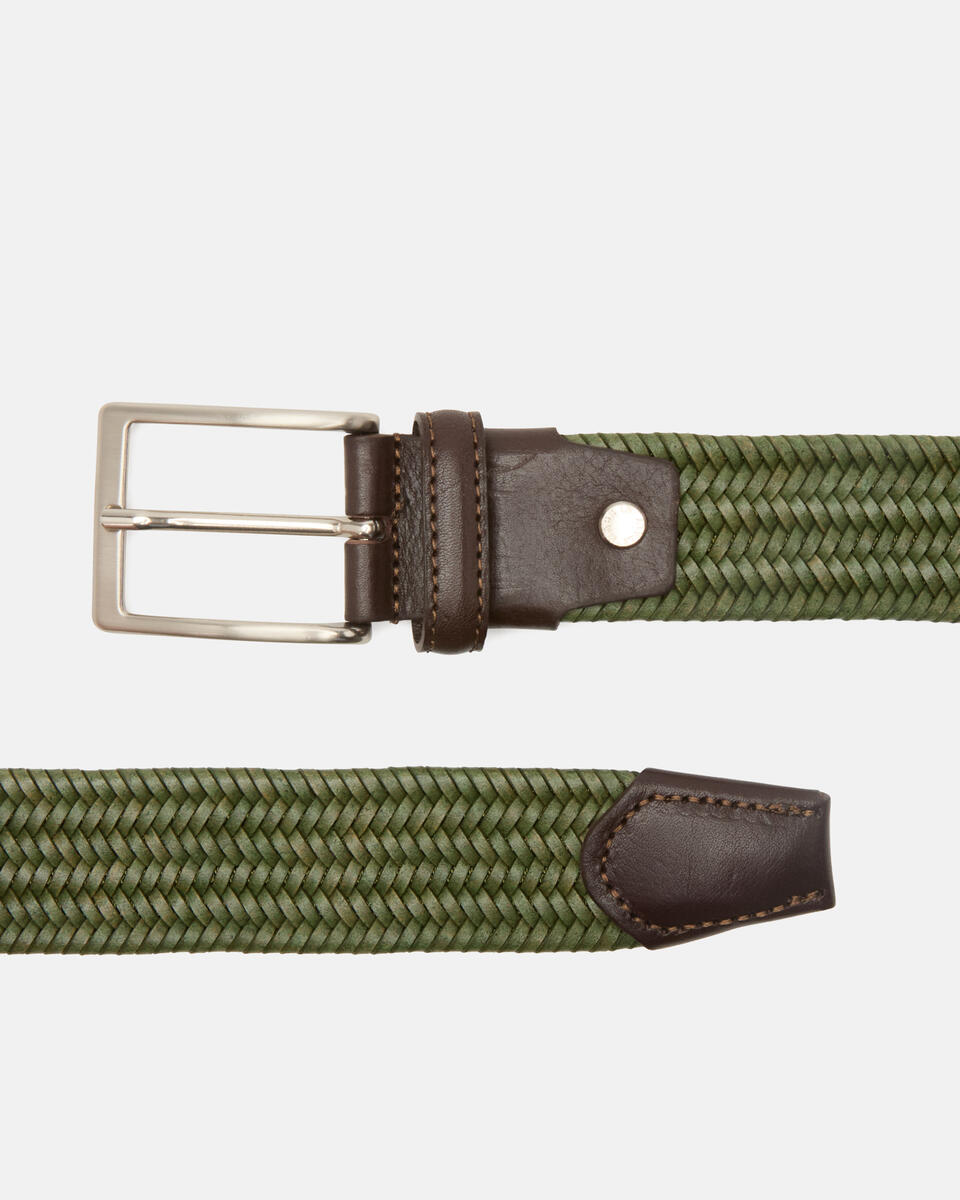 EL003.35 Cintura elasticizzata Verde  - Cinture Uomo - Cinture - Cuoieria Fiorentina