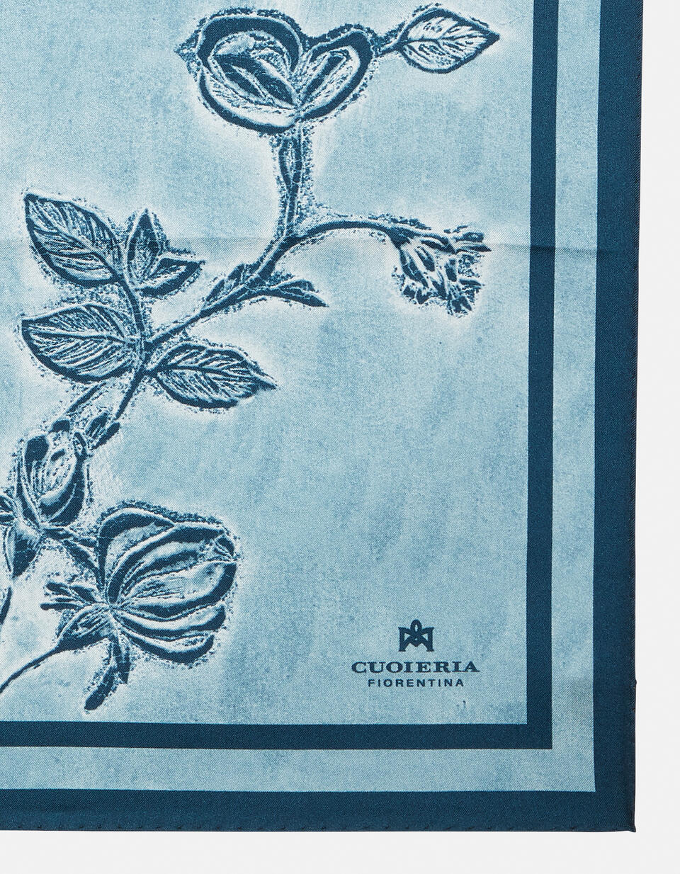 silk scarf Lightbluewhite  - Cuoieria Fiorentina