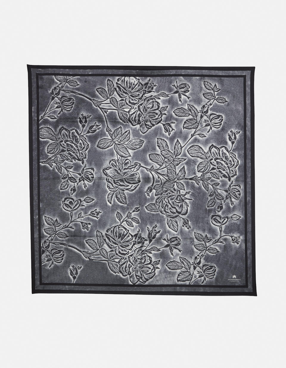 silk scarf Blackwhite  - Cuoieria Fiorentina