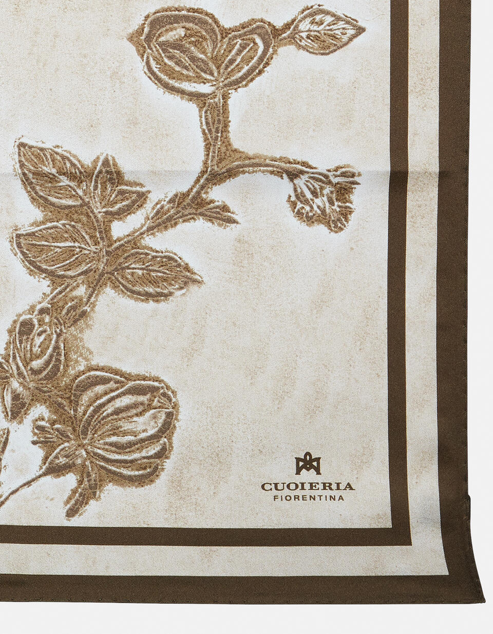 silk scarf Taupedarkbrown  - Cuoieria Fiorentina