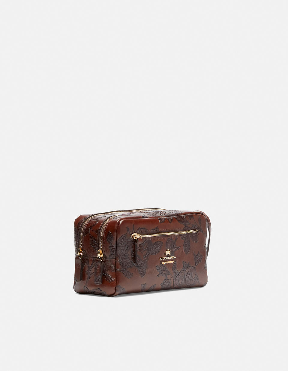Mimì necessaire classico con doppio scomparto Mogano  - Necessaire - Accessori Donna - Accessori - Cuoieria Fiorentina