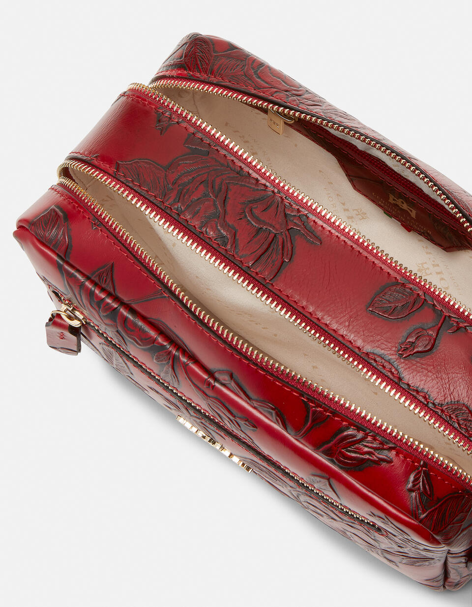 Mimì necessaire classico con doppio scomparto Rosso  - Necessaire - Accessori Donna - Accessori - Cuoieria Fiorentina