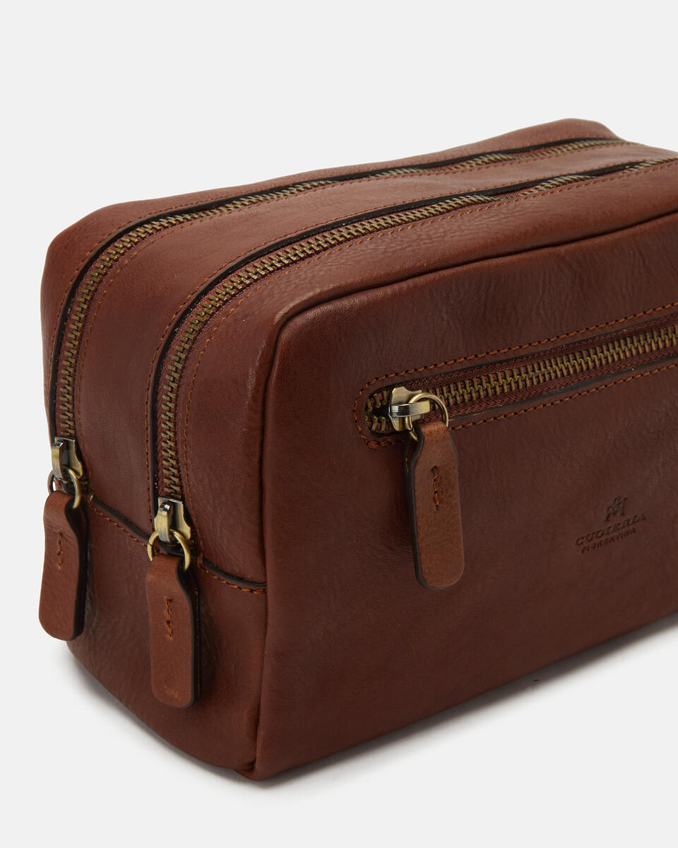 Necessaire Brown  - Beauty - Travel - Cuoieria Fiorentina