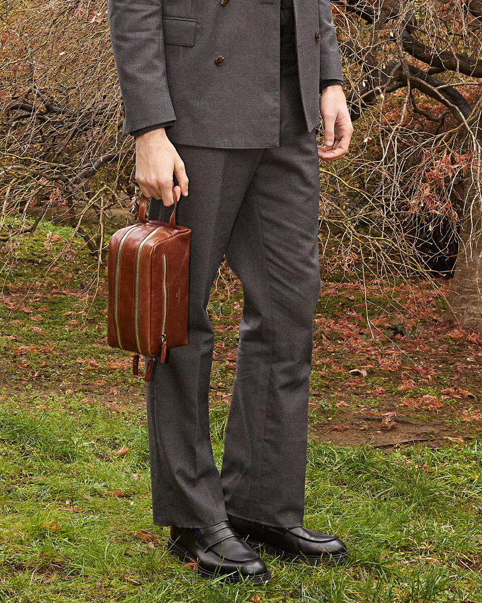 Necessaire in Cuoio Nero  - Beauty - Accessori Uomo - Accessori - Cuoieria Fiorentina