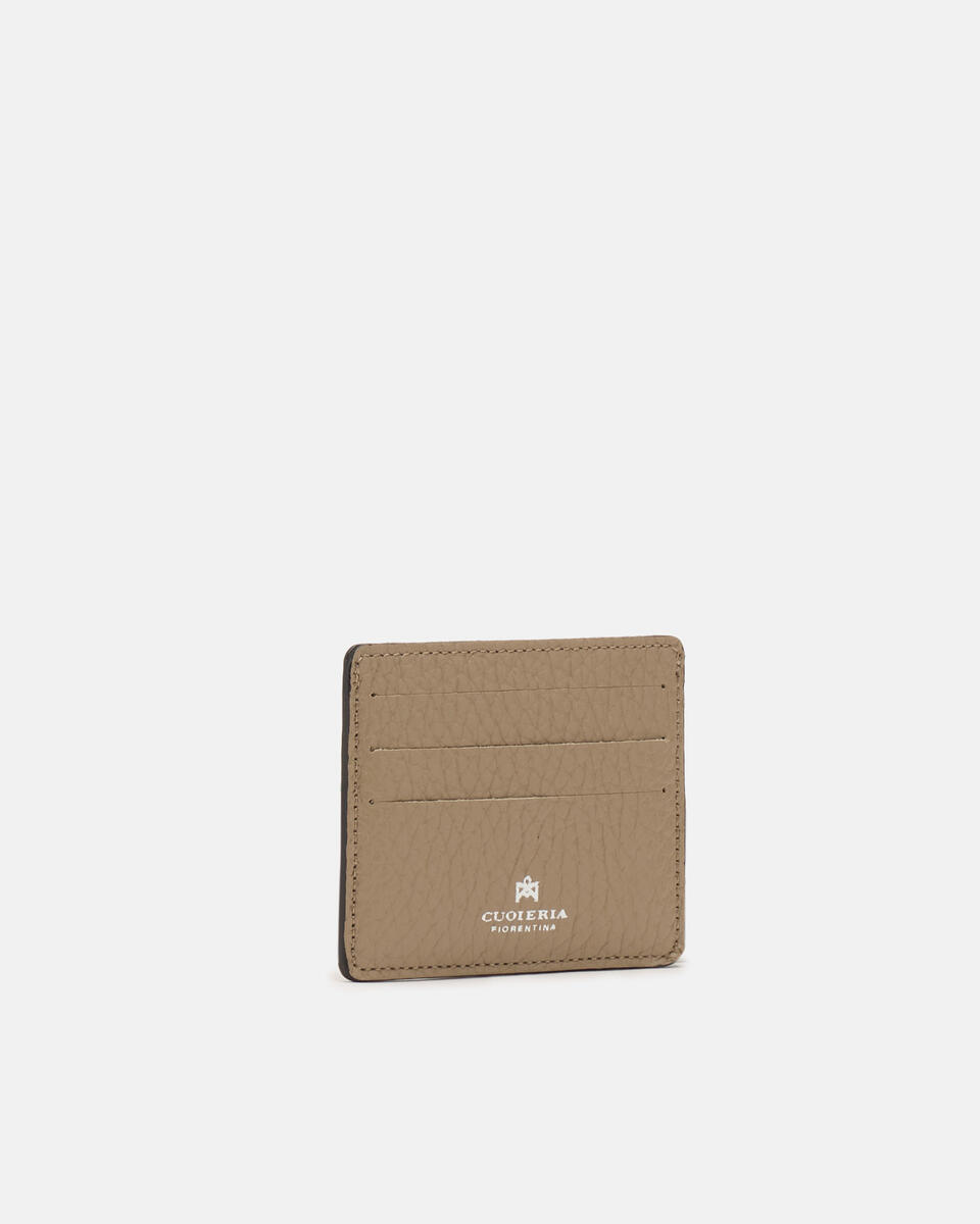 Card Holder Taupe  - Women's Wallets - Men's Wallets - Wallets - Cuoieria Fiorentina