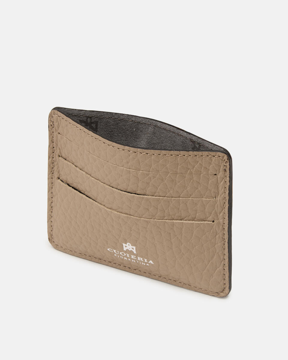 Card Holder Taupe  - Women's Wallets - Men's Wallets - Wallets - Cuoieria Fiorentina