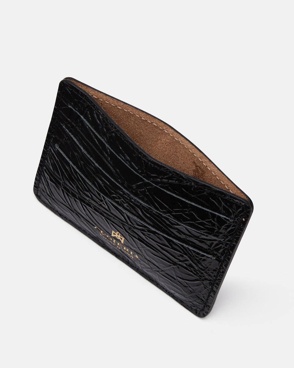 Uma Porta carte di credito Nero  - Portafogli Donna - Portafogli - Cuoieria Fiorentina