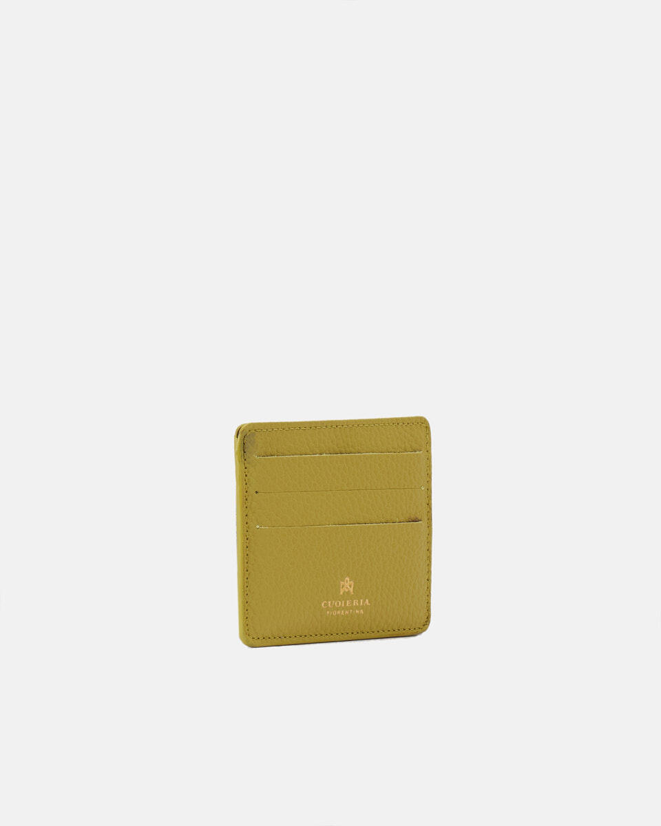 Porta carte di credito con aperturaporta banconote Dollaro Lime  - Portafogli Donna - Portafogli Donna - Portafogli - Cuoieria Fiorentina