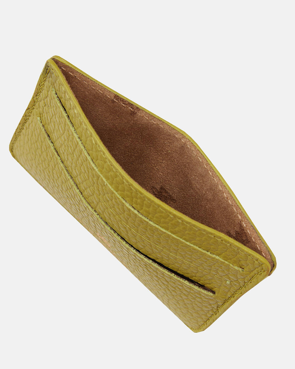 Porta carte di credito con aperturaporta banconote Dollaro Lime  - Portafogli Donna - Portafogli Donna - Portafogli - Cuoieria Fiorentina
