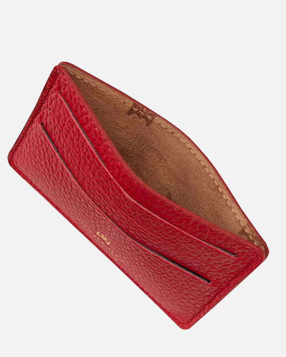 Porta carte di credito con aperturaporta banconote Dollaro Rosso  - Portafogli Donna - Portafogli Donna - Portafogli - Cuoieria Fiorentina