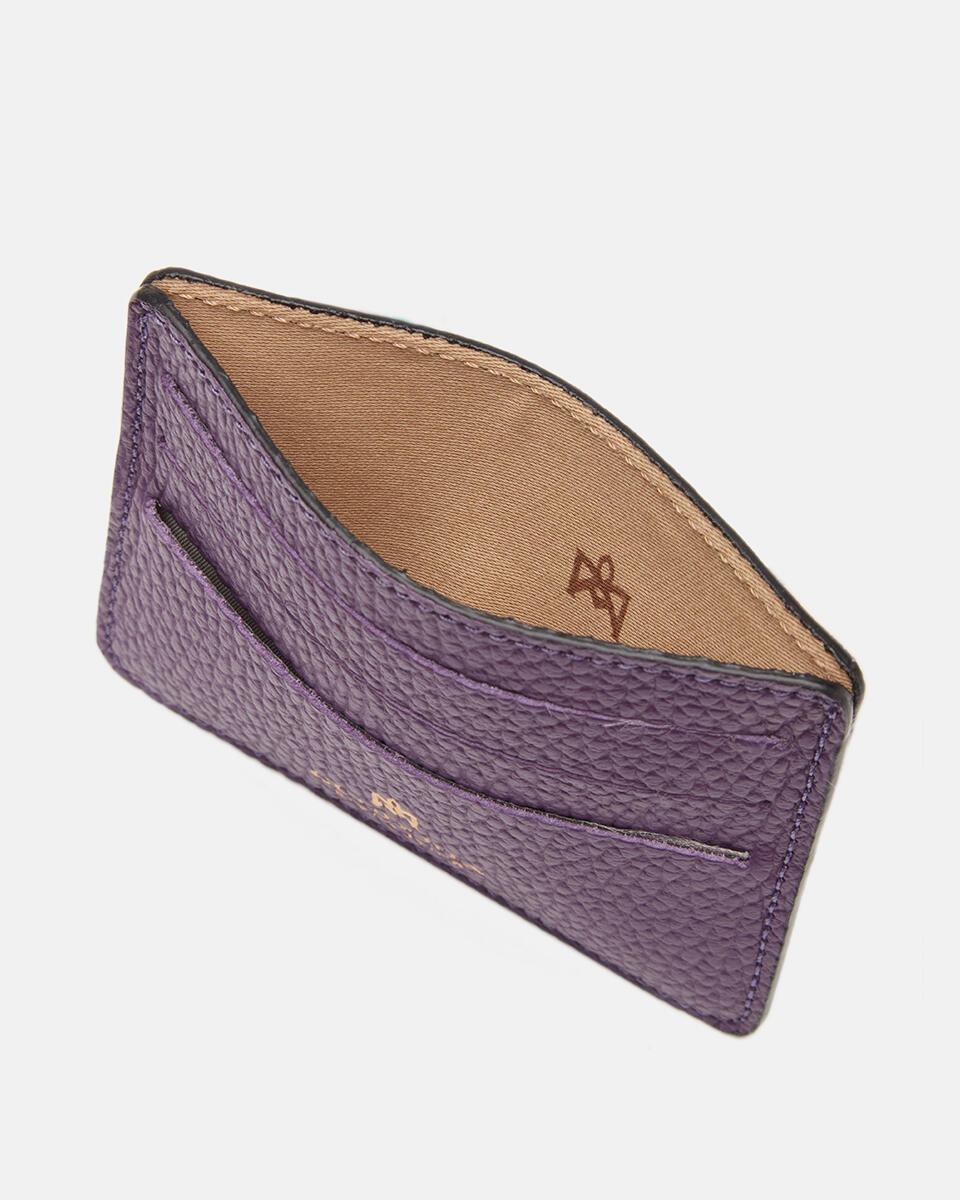 Porta carte di credito con aperturaporta banconote Dollaro Viola  - Portafogli Donna - Portafogli Donna - Portafogli - Cuoieria Fiorentina