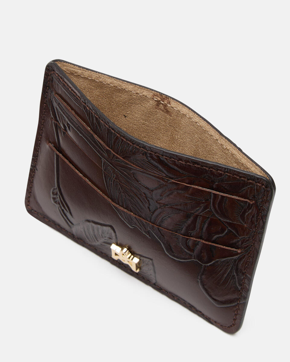 Card holder Mahogany  - Women's Wallets - Women's Wallets - Wallets - Cuoieria Fiorentina