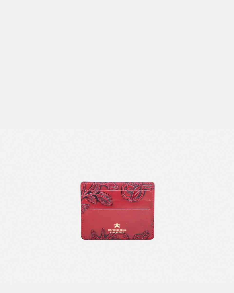 Mimi porta carte di credito con tasca porta banconote Rosso  - Portafogli Donna - Portafogli Donna - Portafogli - Cuoieria Fiorentina