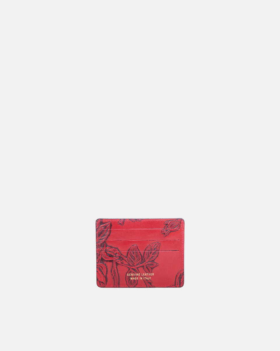 Mimi porta carte di credito con tasca porta banconote Rosso  - Portafogli Donna - Portafogli Donna - Portafogli - Cuoieria Fiorentina