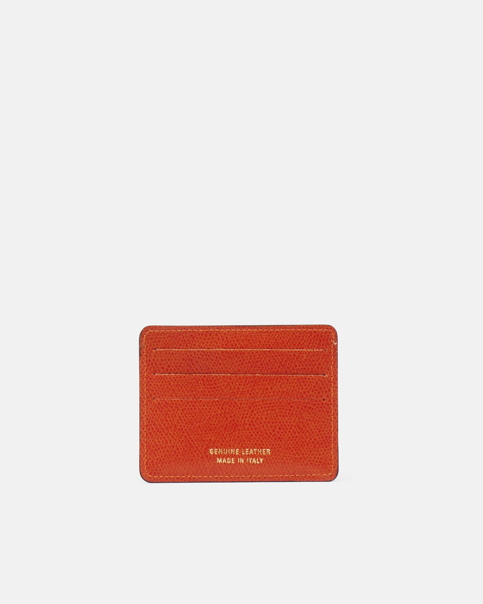 Bella porta carte di credito con apertura porta banconote Arancio bruciato  - Portafogli Donna - Portafogli - Cuoieria Fiorentina
