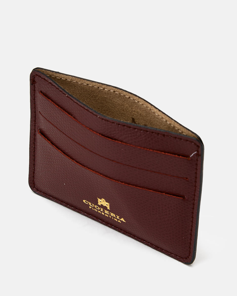 Bella porta carte di credito con apertura porta banconote Bordeaux  - Portafogli Donna - Portafogli Donna - Portafogli - Cuoieria Fiorentina