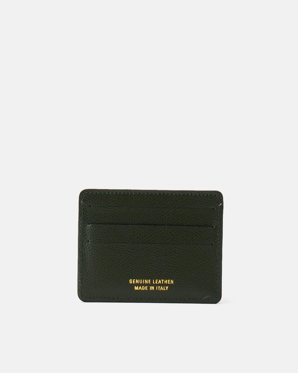 Bella porta carte di credito con apertura porta banconote Muschio  - Cuoieria Fiorentina