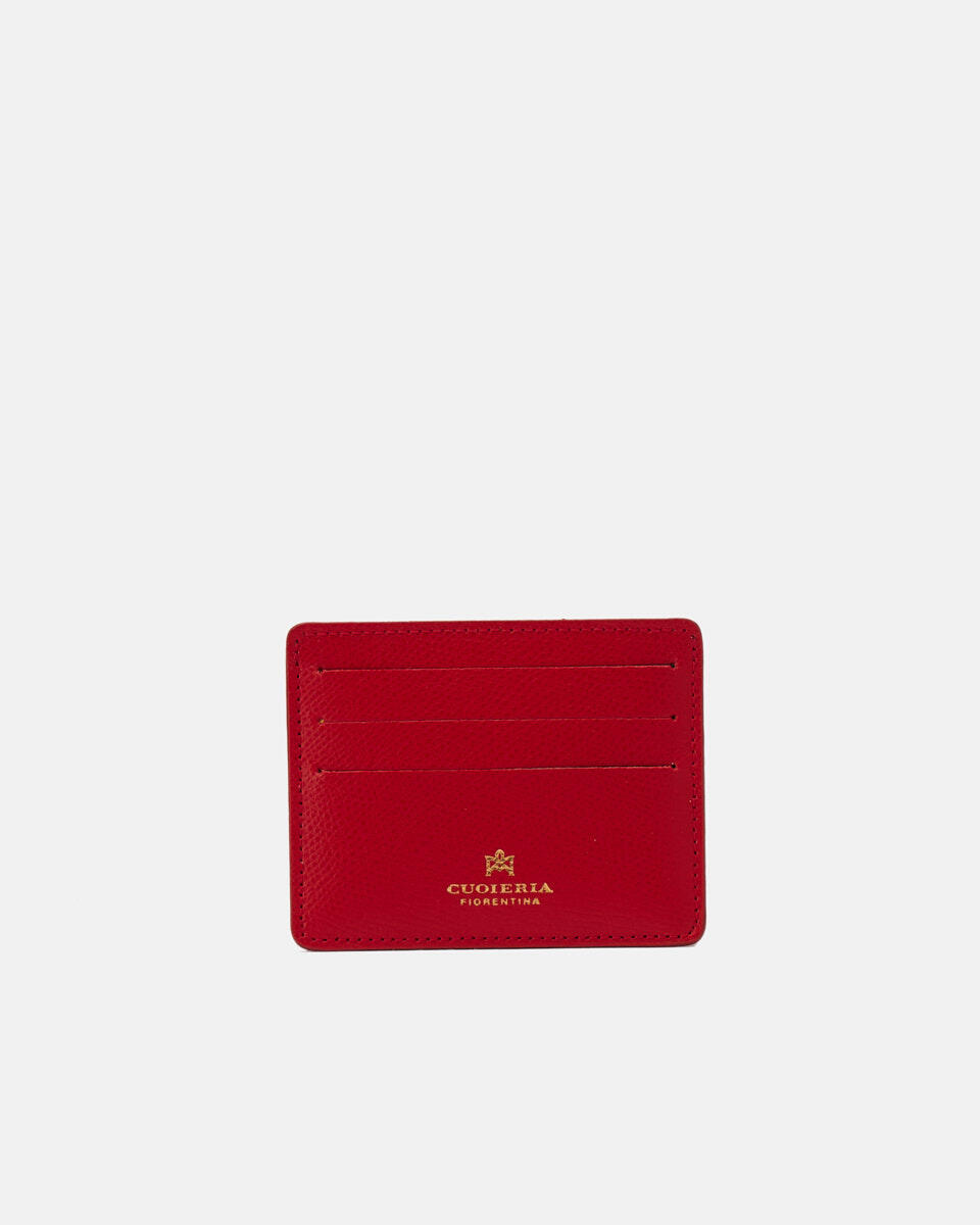 Bella porta carte di credito con apertura porta banconote Rosso  - Portafogli Donna - Portafogli Donna - Portafogli - Cuoieria Fiorentina