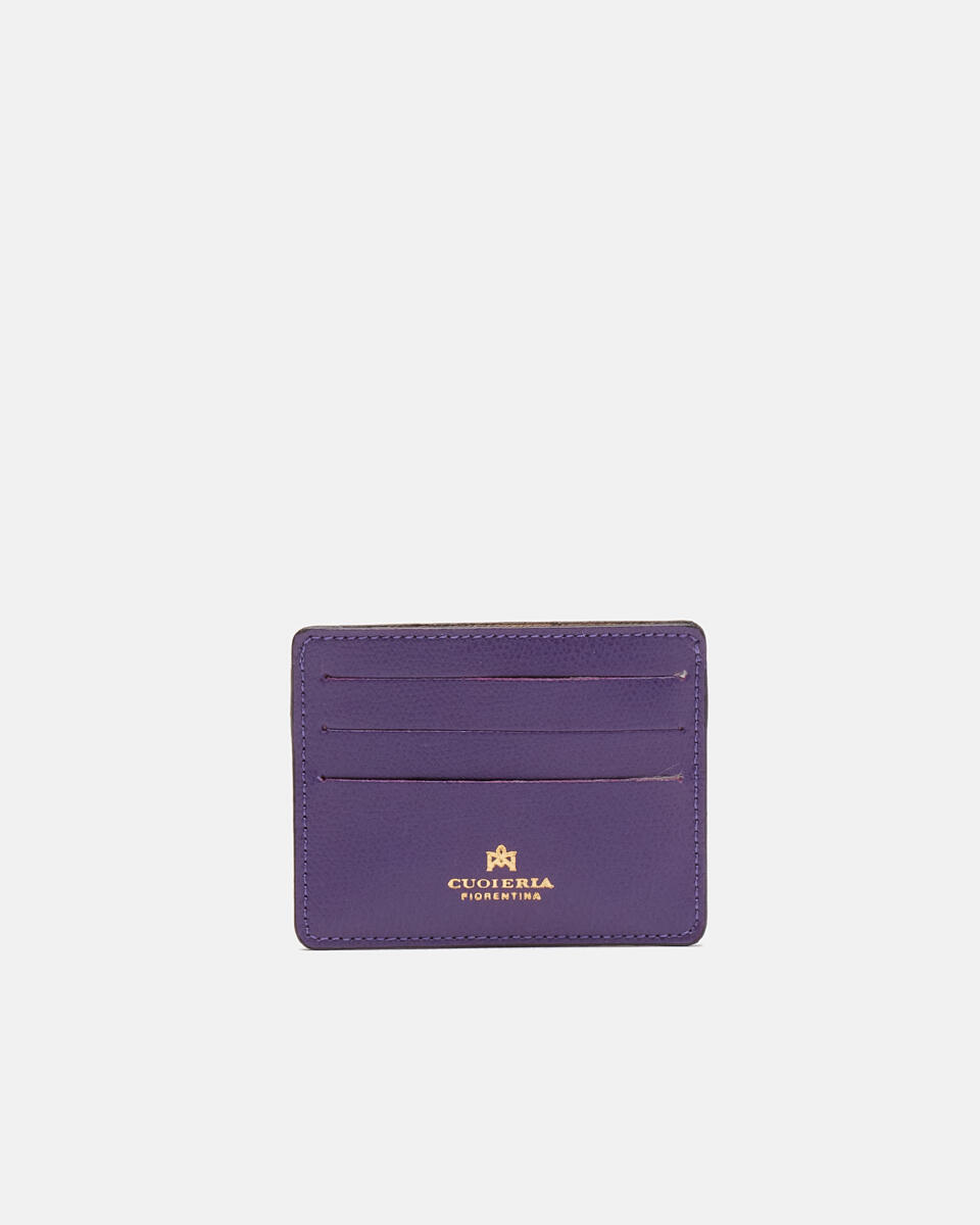 Bella porta carte di credito con apertura porta banconote Viola  - Portafogli Donna - Portafogli Donna - Portafogli - Cuoieria Fiorentina