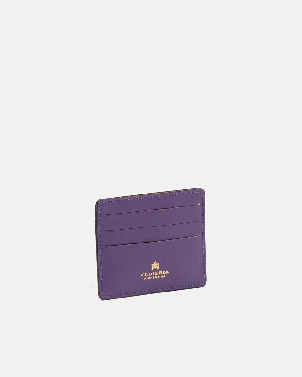 Bella porta carte di credito con apertura porta banconote Viola  - Portafogli Donna - Portafogli Donna - Portafogli - Cuoieria Fiorentina