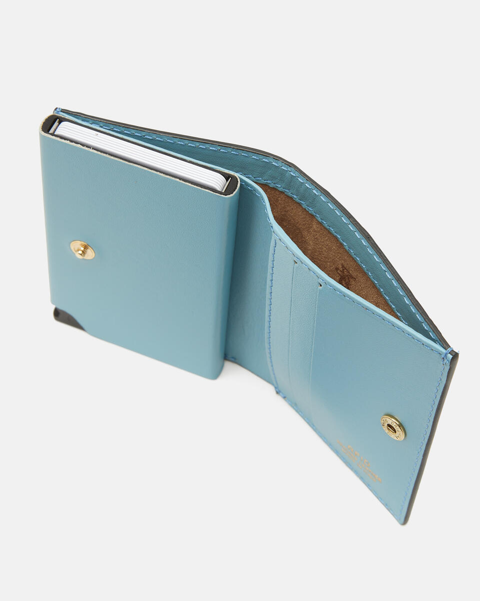 SNAP CARD HOLDER Light blue  - Women's Wallets - Wallets - Cuoieria Fiorentina