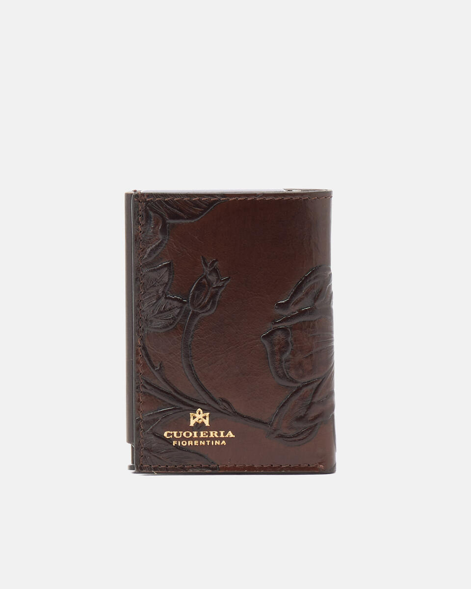 SNAP CARD HOLDER Mahogany  - Women's Wallets - Wallets - Cuoieria Fiorentina