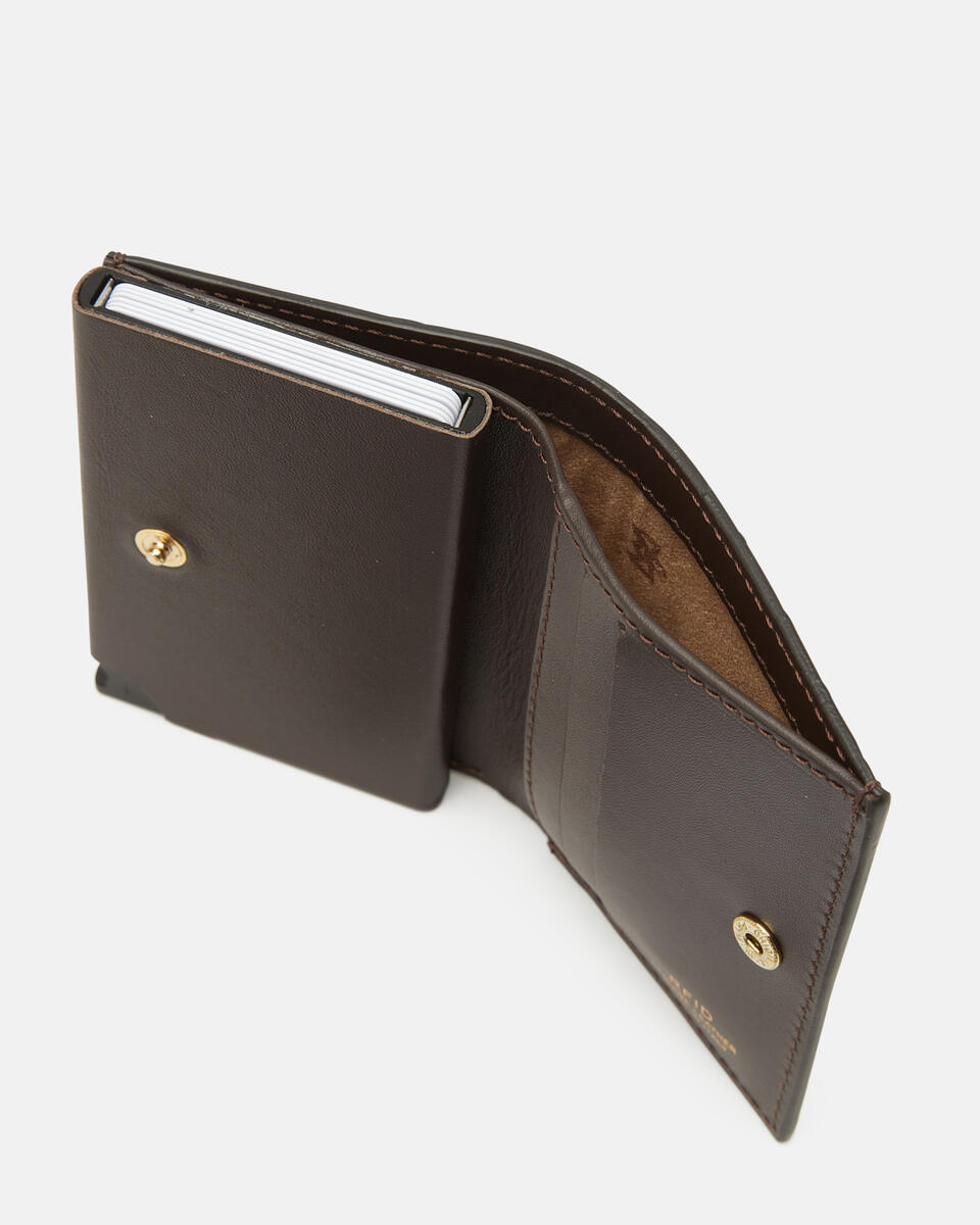 SNAP CARD HOLDER Mahogany  - Women's Wallets - Wallets - Cuoieria Fiorentina