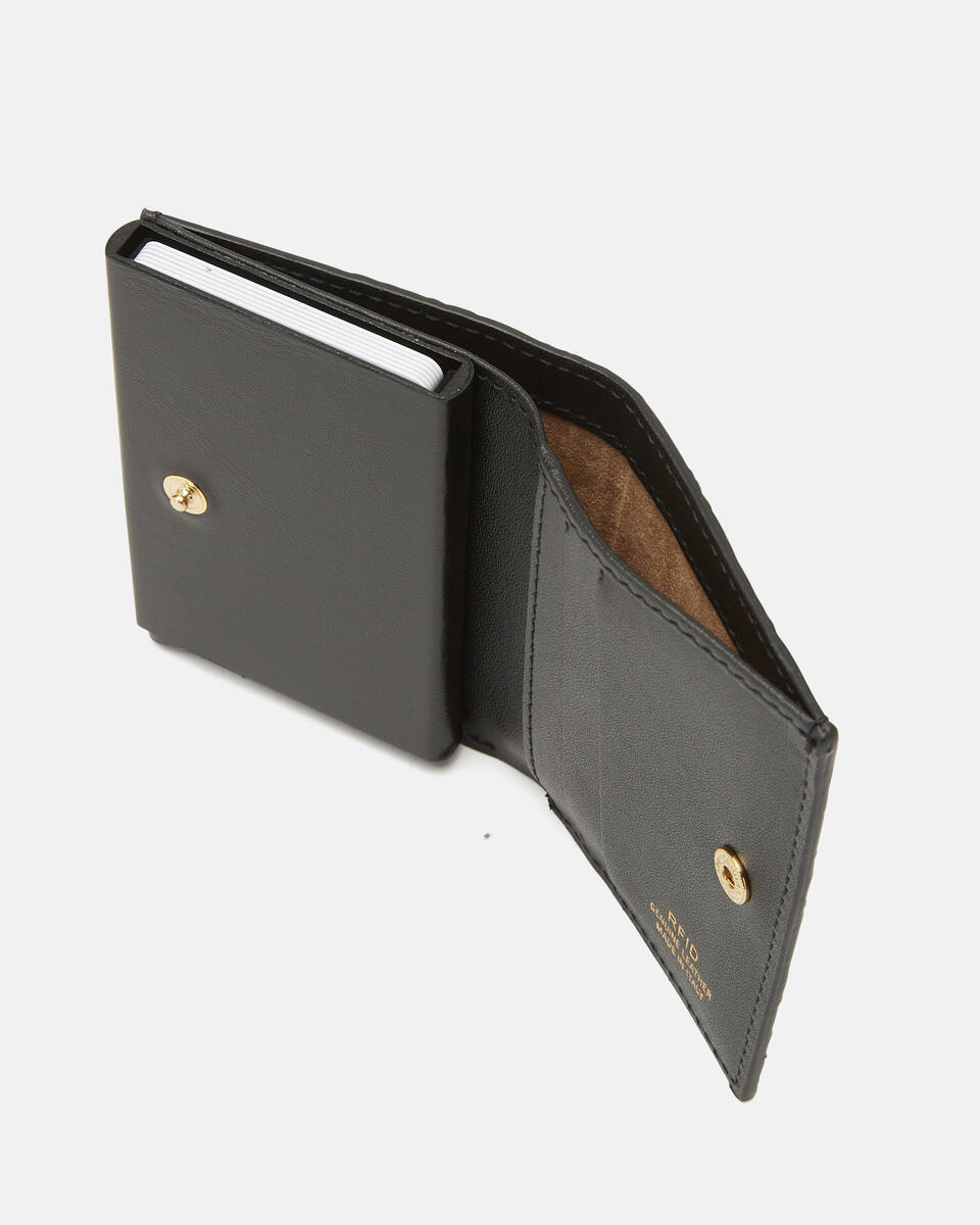 SNAP CARD HOLDER Black  - Women's Wallets - Wallets - Cuoieria Fiorentina