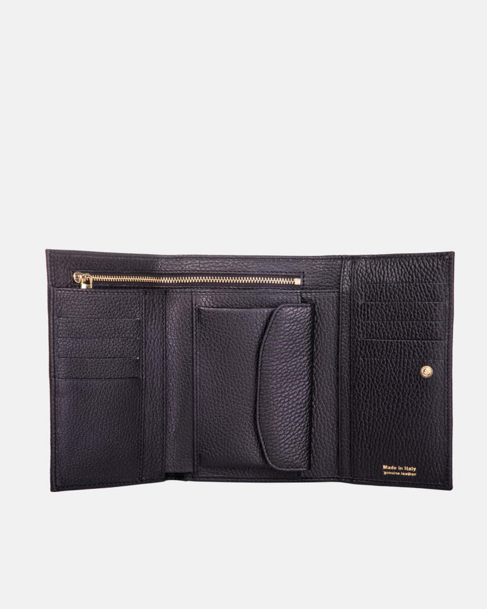 Velvet portafoglio grande bifold Nero  - Portafogli Donna - Portafogli Donna - Portafogli - Cuoieria Fiorentina