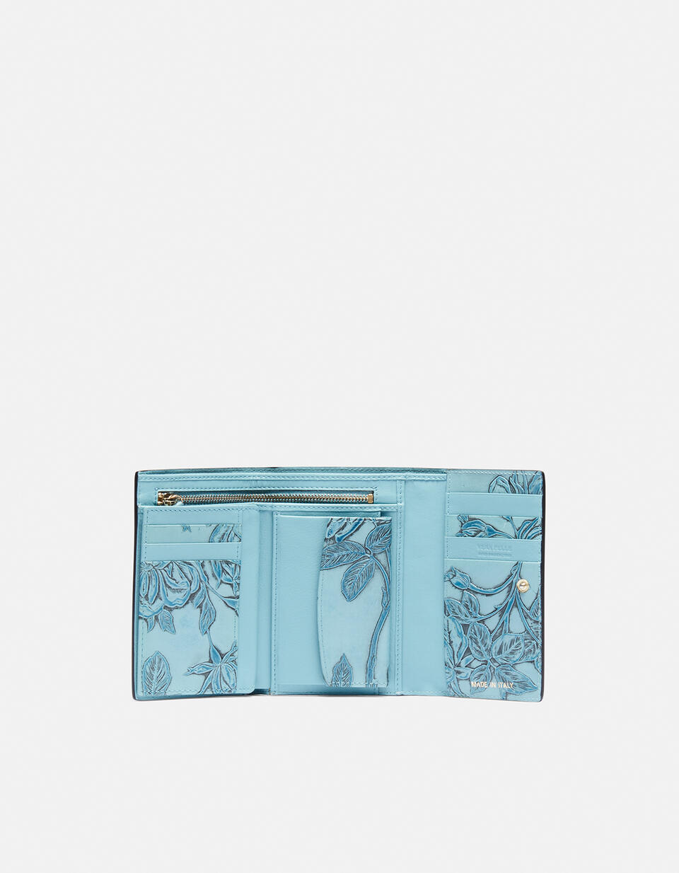 Bifold wallet in printed calfleather - Women's Wallets - Women's Wallets | Wallets Mimì CELESTE - Women's Wallets - Women's Wallets | WalletsCuoieria Fiorentina