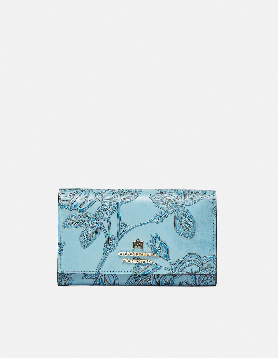 Accordian style wallet Light blue  - Women's Wallets - Women's Wallets - Wallets - Cuoieria Fiorentina