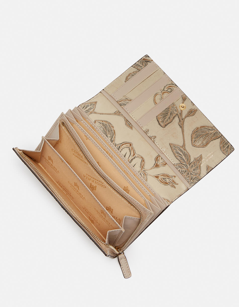 Accordian style wallet TAUPE  - Women's Wallets - Women's Wallets - Wallets - Cuoieria Fiorentina