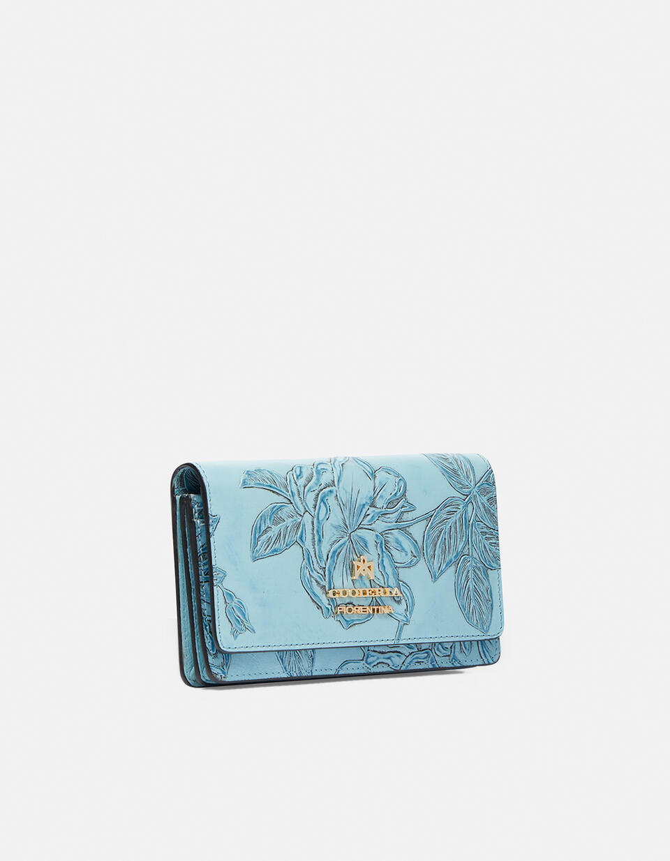 Mimì clutch wallet in printed calfskin - Women's Wallets - Women's Wallets | Wallets Mimì CELESTE - Women's Wallets - Women's Wallets | WalletsCuoieria Fiorentina