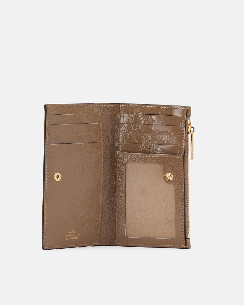 VERTICAL CARD HOLDER Taupe  - Women's Wallets - Wallets - Cuoieria Fiorentina