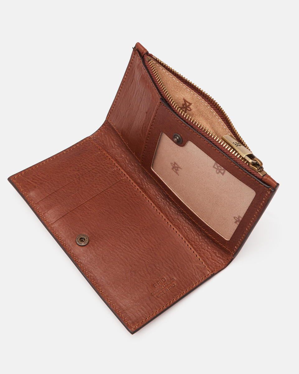 Vertical card holder Brown  - Women's Wallets - Wallets - Cuoieria Fiorentina