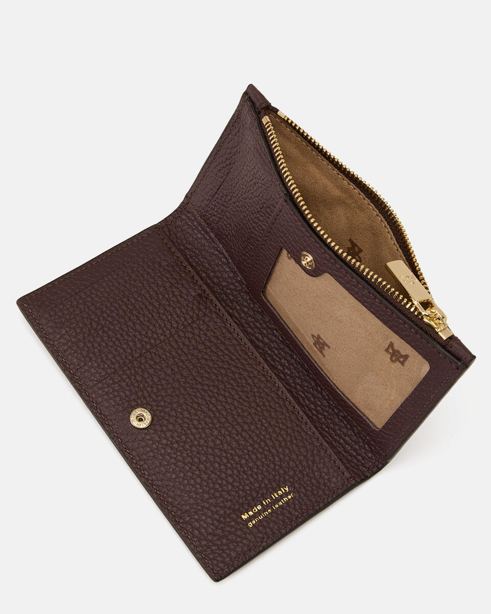 Vertical card holder Coffee  - Cuoieria Fiorentina