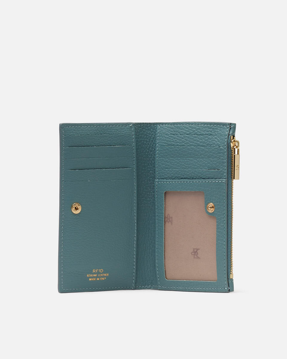 Velvet Portacarte di credito conportamonete Carta zucchero  - Portafogli Donna - Portafogli Donna - Portafogli - Cuoieria Fiorentina