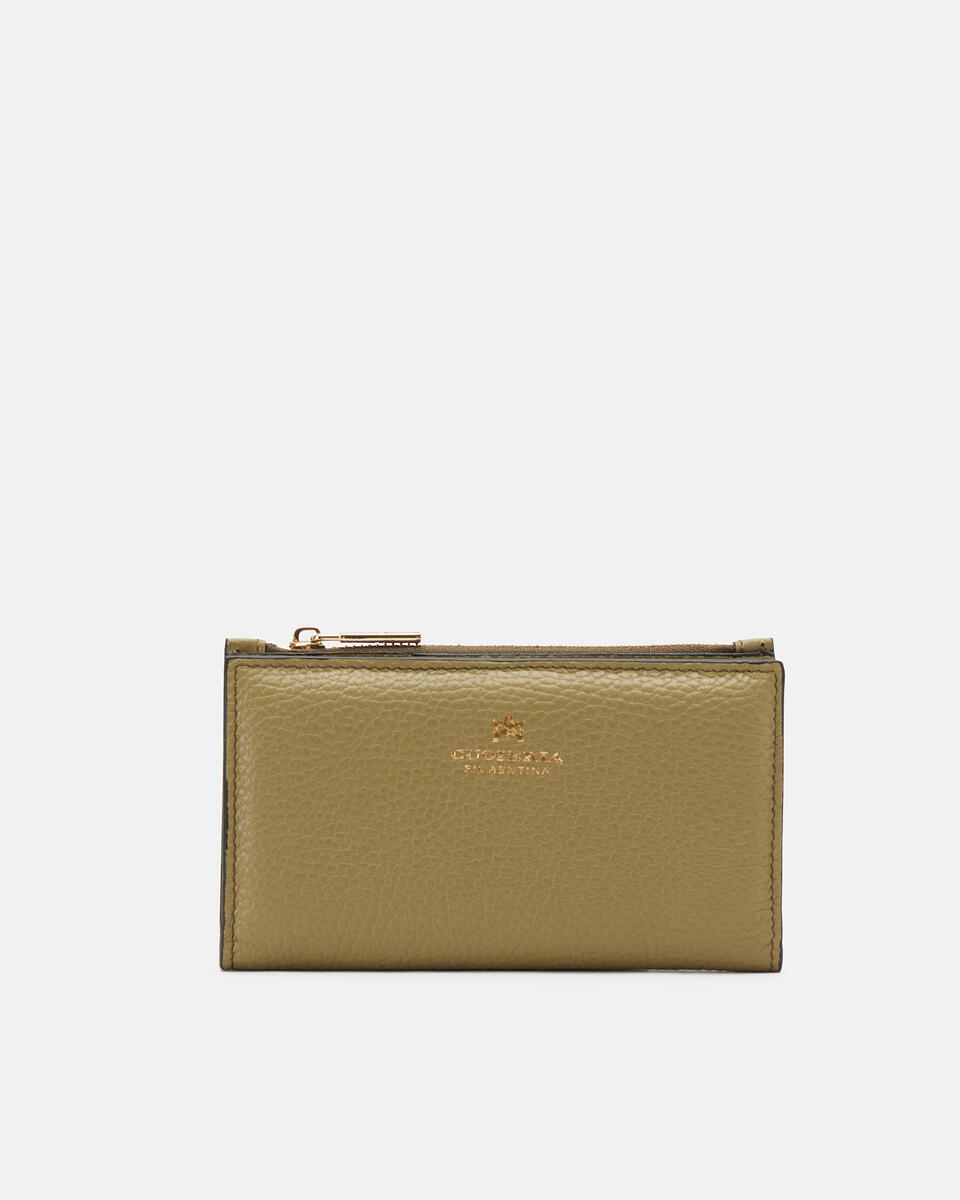 Vertical card holder Olive  - Women's Wallets - Wallets - Cuoieria Fiorentina