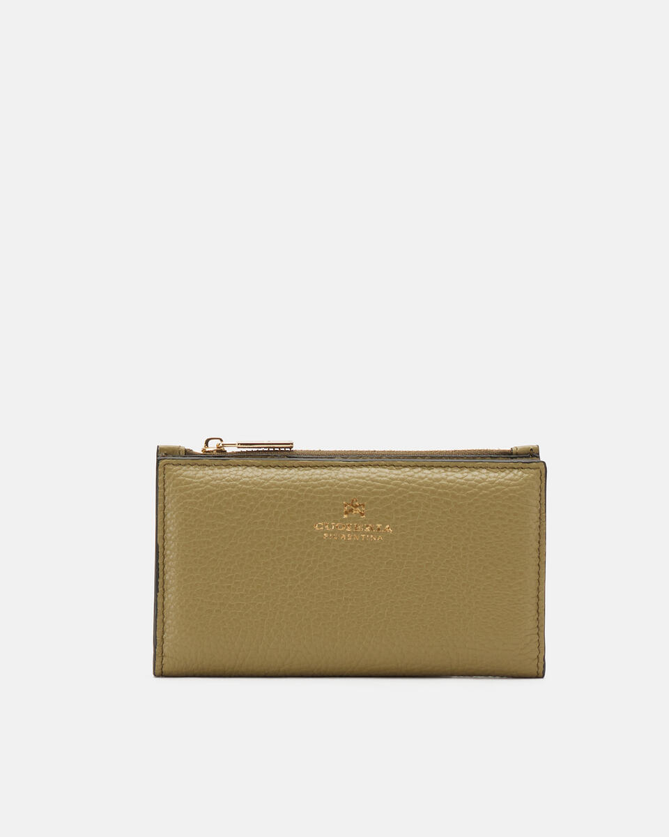 Vertical card holder Olive  - Accessories - Special Price - Cuoieria Fiorentina