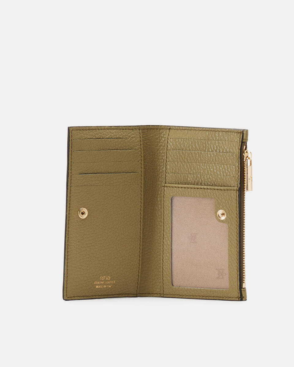 Vertical card holder Olive  - Women's Wallets - Wallets - Cuoieria Fiorentina