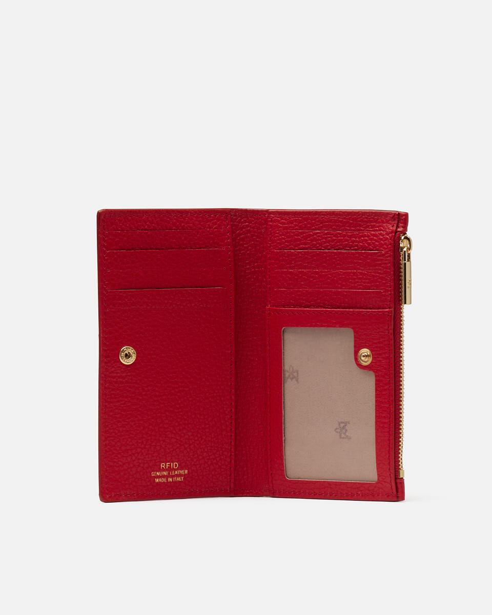 Vertical card holder Red  - Women's Wallets - Women's Wallets - Wallets - Cuoieria Fiorentina