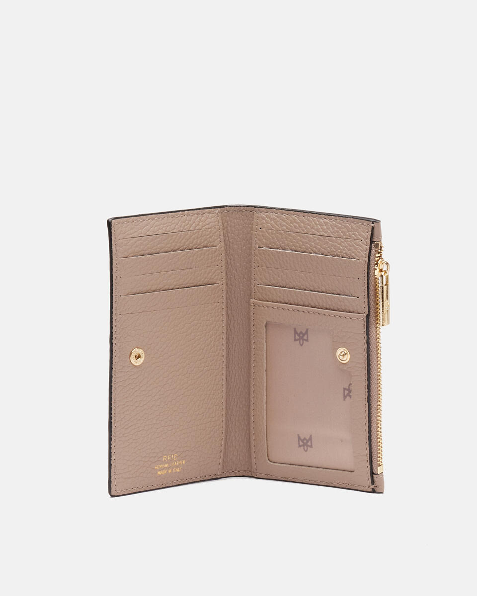Vertical card holder Taupe  - Women's Wallets - Women's Wallets - Wallets - Cuoieria Fiorentina