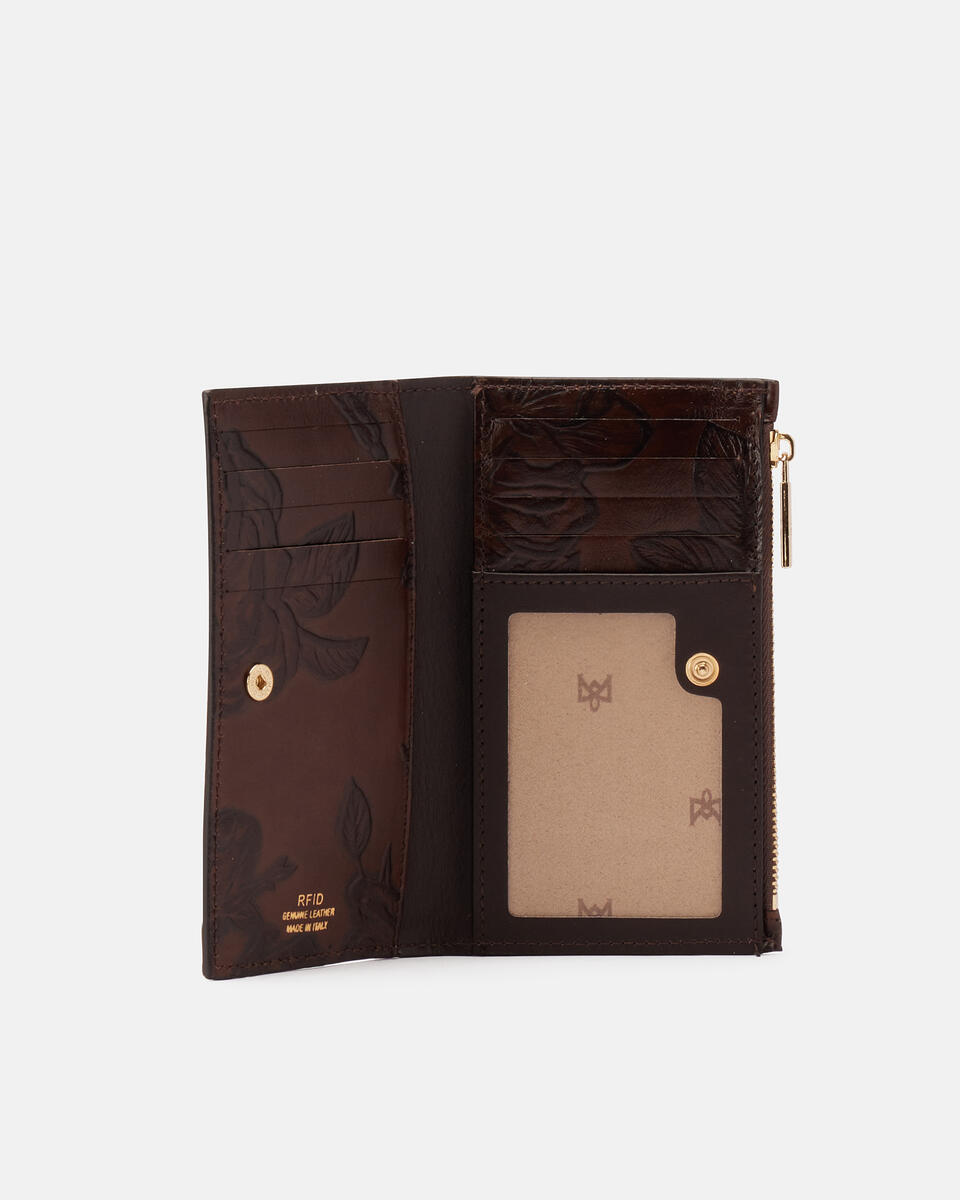 Vertical card holder Mahogany  - Women's Wallets - Wallets - Cuoieria Fiorentina