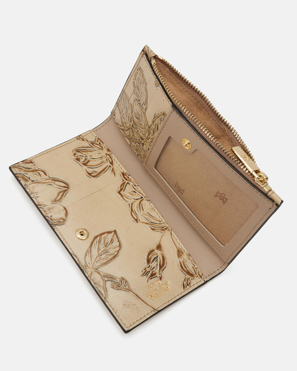 Vertical card holder Taupe  - Women's Wallets - Wallets - Cuoieria Fiorentina