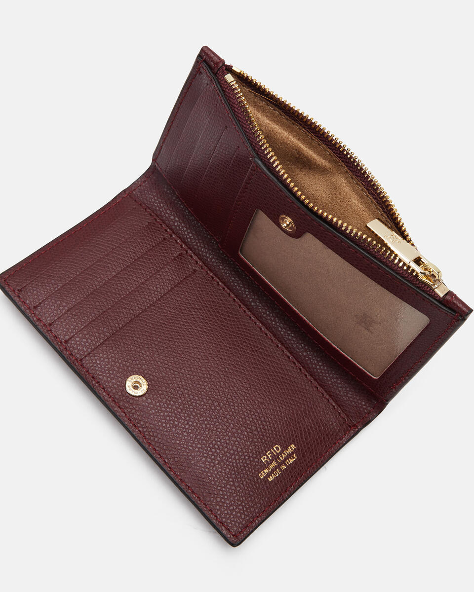 Vertical card holder Bordeaux  - Women's Wallets - Wallets - Cuoieria Fiorentina