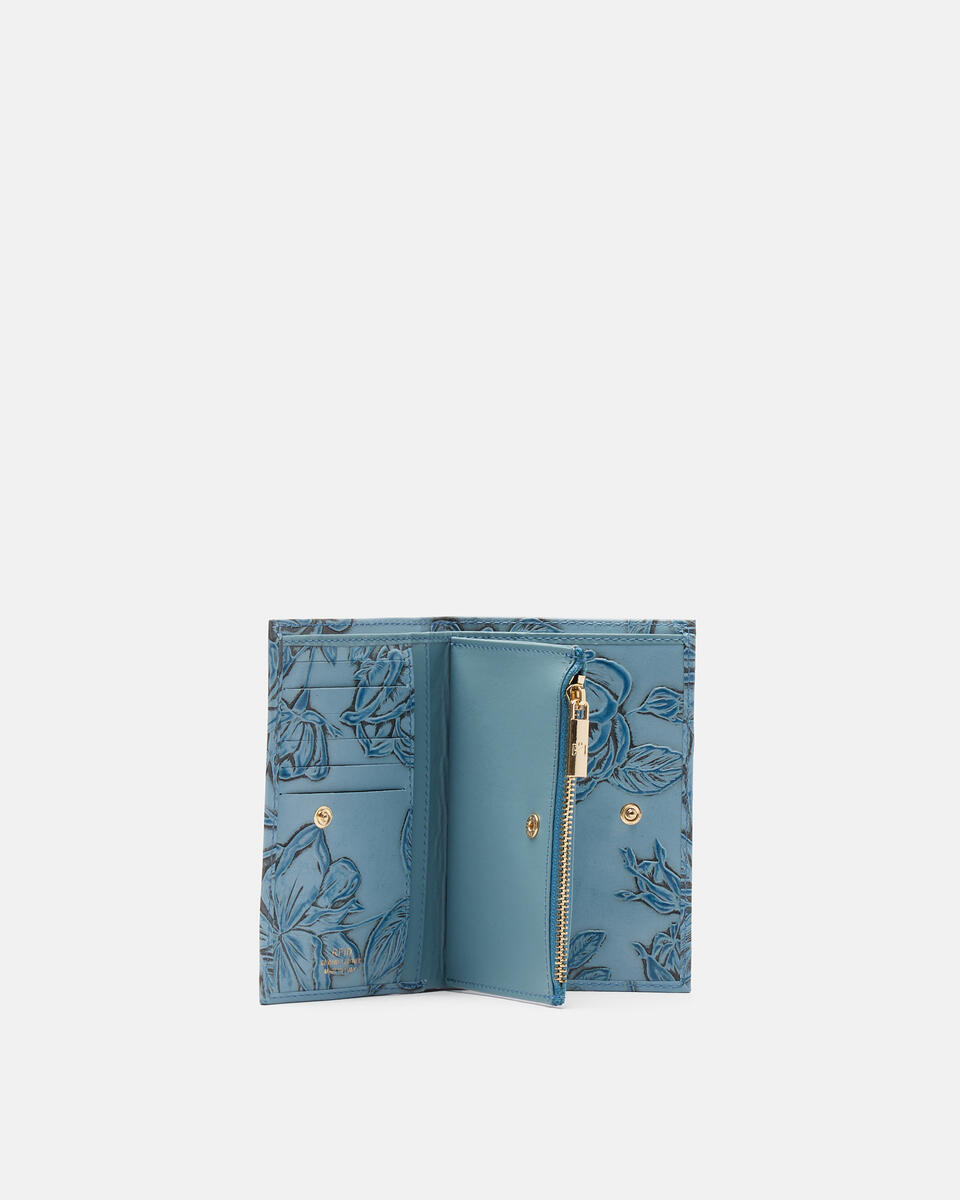 Vertical wallet Light blue  - Women's Wallets - Wallets - Cuoieria Fiorentina