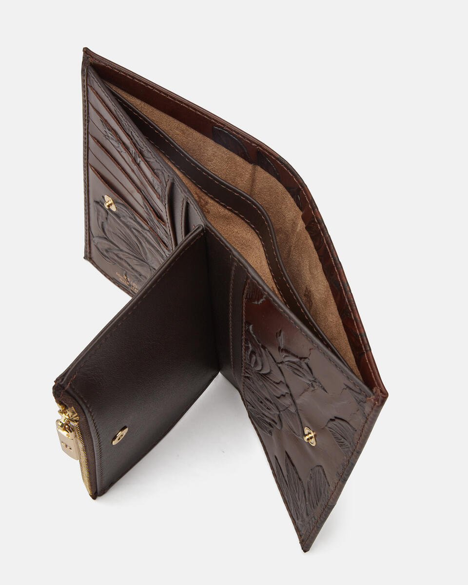 Vertical wallet Mahogany  - Women's Wallets - Wallets - Cuoieria Fiorentina