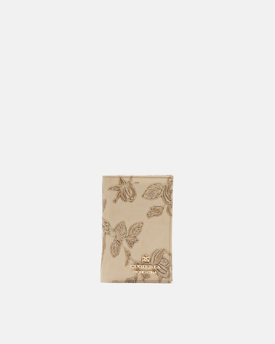 Vertical wallet Taupe  - Women's Wallets - Wallets - Cuoieria Fiorentina