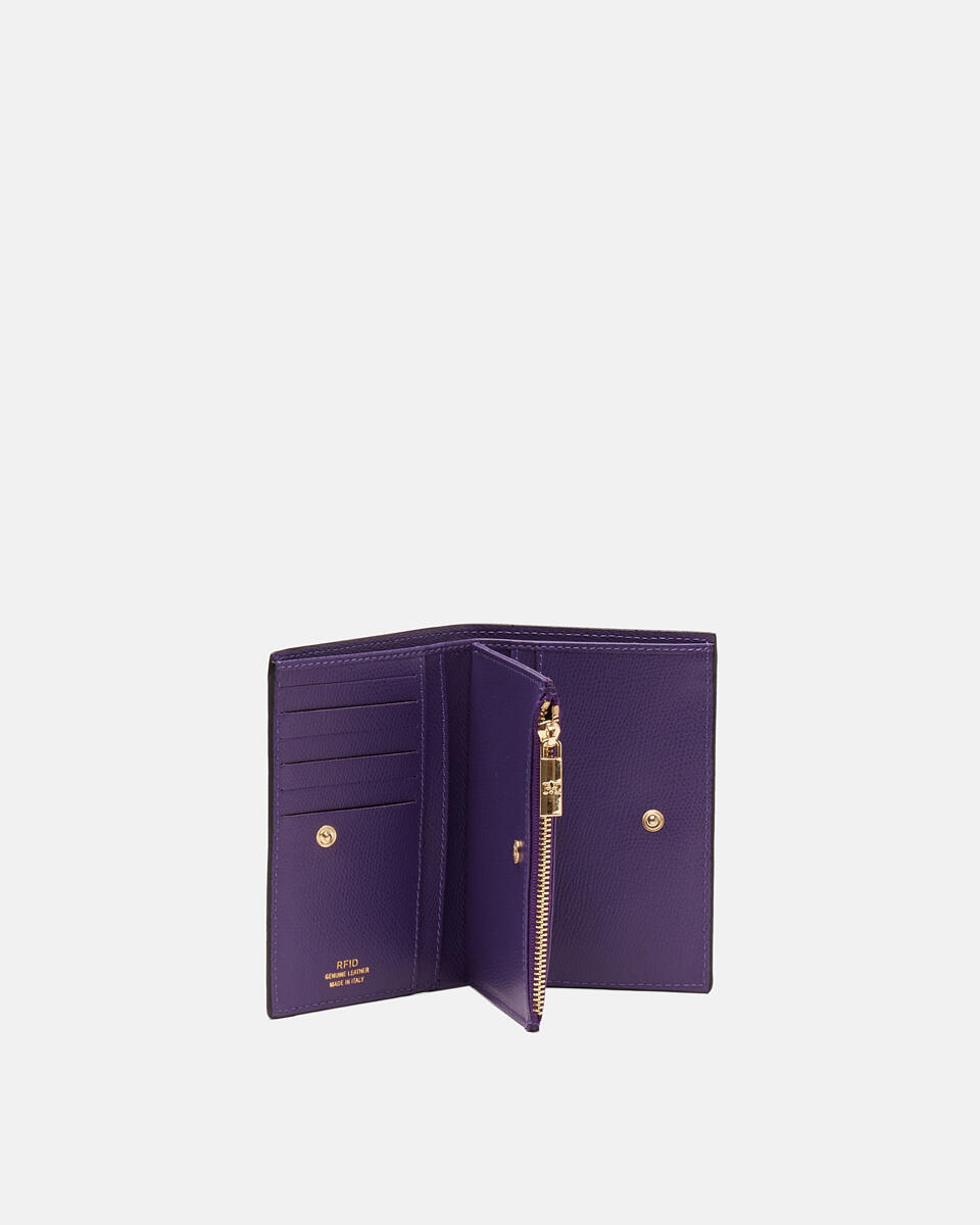 Vertical wallet Purple  - Cuoieria Fiorentina